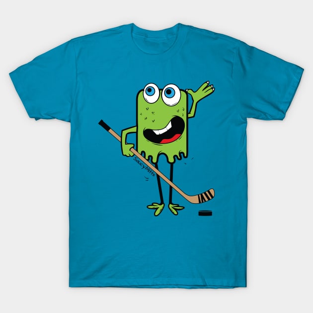 Green Hockey Monster T-Shirt by SaucyMittsHockey